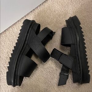 Dr. Martens Voss Black Leather Sandals
